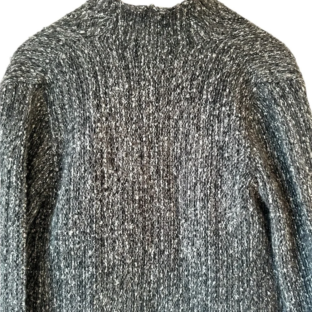 Velvet by Graham & Spencer Tweed Chunky Knit Fringe Open Front Cardigan